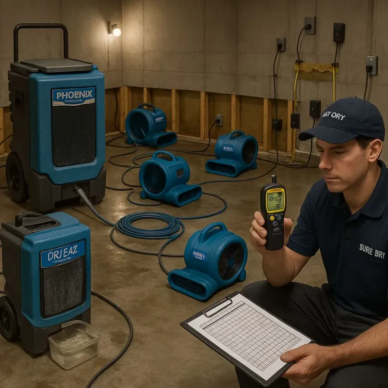 Structural Drying and Dehumidification process in Hudson, TX
